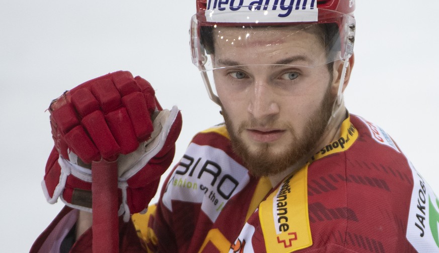 Tigers Andrea Glauser geschlagen nach dem zweiten Playoff Viertelfinalspiel der National League zwischen den SCL Tigers und dem HC Lausanne, am Dienstag 12. Maerz 2019 im Ilfisstadion in Langnau. (KEY ...