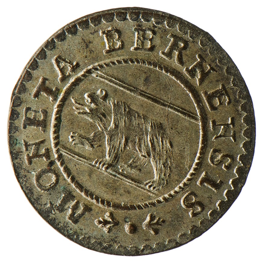 Auch auf den Münzen der Berner war der Bär zu finden. Ein Vierer der Stadt Bern von 1775.