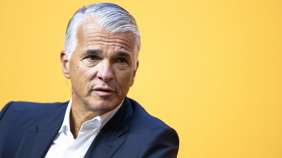 Der CEO der Grossbank UBS Sergio Ermotti, nimmt an einer Talkrunde am &quot;Tag der Wirtschaft 2025&quot; des Wirtschaftsverbandes Economiesuisse teil, am Freitag, 5. September 2025 im Kongresszentrum ...
