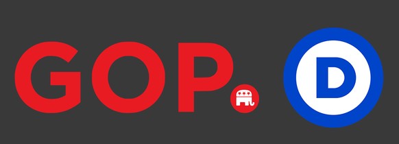 Die Logos der GOP und der Demokraten