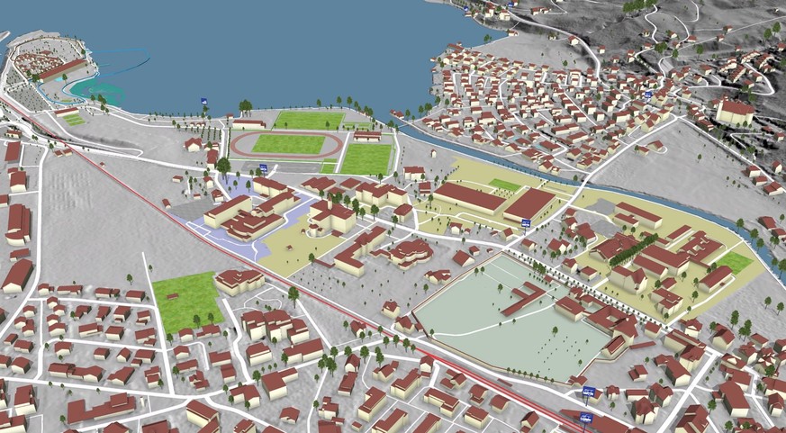 Ausschnitt aus dem Topografischen Landschaftsmodell TLM von Swisstopo