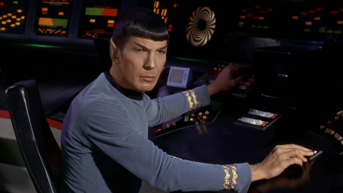 LOS ANGELES - SEPTEMBER 15: Leonard Nimoy as Mr. Spock in the STAR TREK episode, "Charlie X." Season 1, episode, 2. Original air date September 15, 1966. Image is a screen grab. (Photo by CB ...