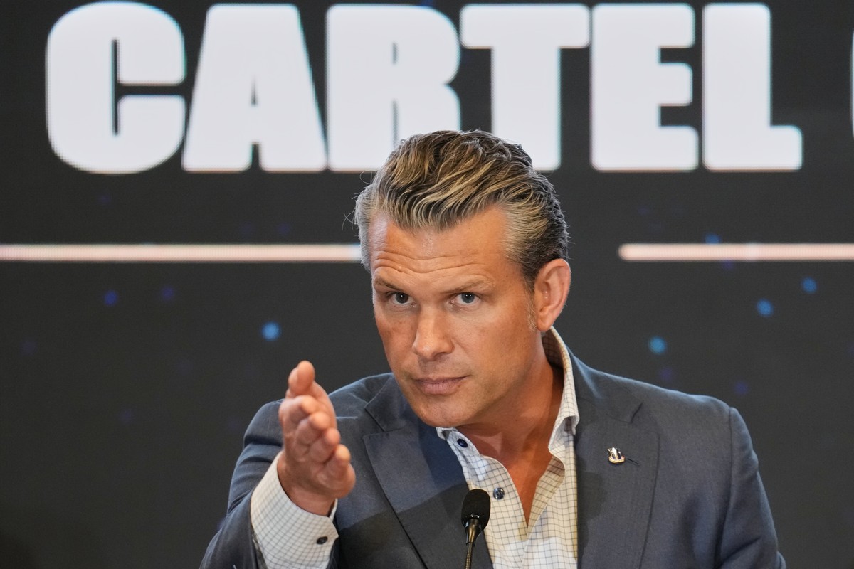 U.S. Defense Secretary Pete Hegseth speaks at a forum of The Americas Counter Cartel Coalition in Panama City, Wednesday, Aug. 12, 2026. (AP Photo/Matias Delacroix)
Pete Hegseth