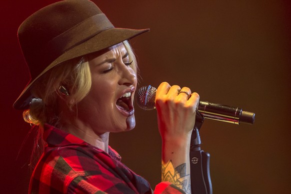 German singer Sarah Connor performs on stage at the Baloise Session in Basel, Switzerland, on Friday, October 23, 2015. (KEYSTONE/Georgios Kefalas)