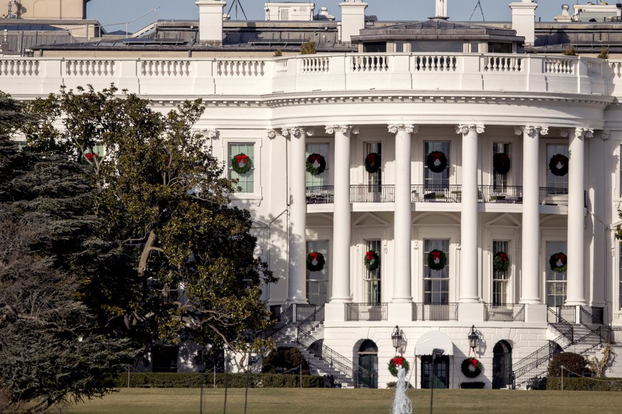 A large portion of a famed Magnolia tree, at left, photographed from the Ellipse in Washington, Tuesday, Dec. 26, 2017 and planted on the south grounds of the White House by President Andrew Jackson i ...