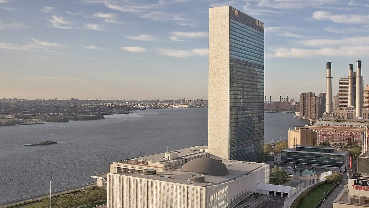 The United Nations headquarters is seen in this view looking south along New York's East River Monday morning, Sept. 5 2005. There is a growing sense of crisis as the U.N. prepares for history  ...