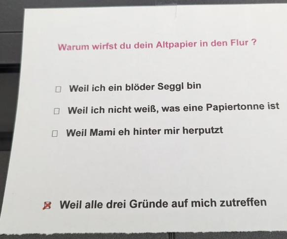 Zettel aus der Nachbarschaft