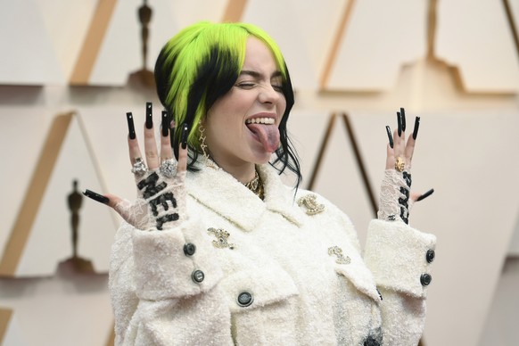 Billie Eilish arrives at the Oscars on Sunday, Feb. 9, 2020, at the Dolby Theatre in Los Angeles. (Photo by Richard Shotwell/Invision/AP)
Billie Eilish