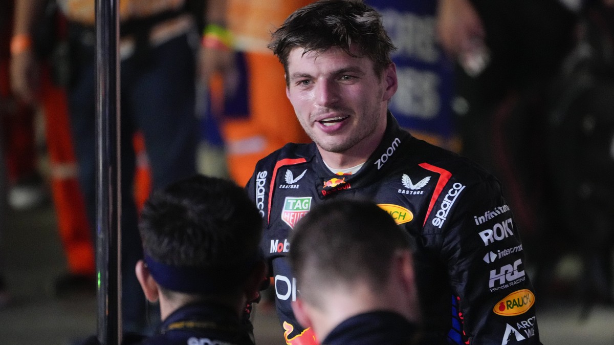 Red Bull driver Max Verstappen of the Netherlands reacts after his second place finish in the Singapore Formula One Grand Prix at the Marina Bay Street Circuit, in Singapore, Monday, Sept. 22, 2024. ( ...