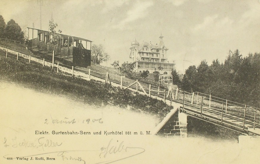 1906: Elektr. Gurtenbahn Bern und Kurhotel. 