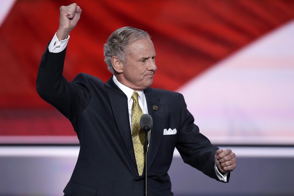 Lt. Gov. Henry McMaster of South Carolina nominates Donald Trump as the Republican Candidate for President during the second day of the Republican National Convention in Cleveland, Tuesday, July 19, 2 ...