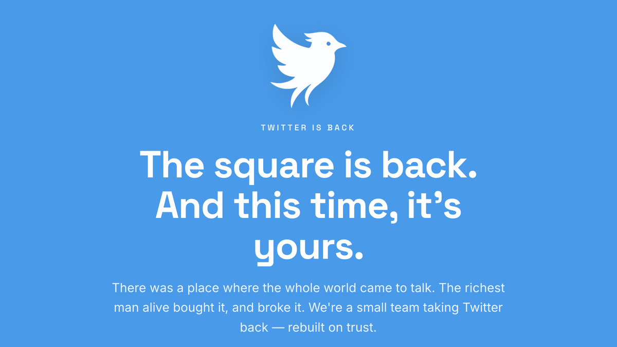 La page d'accueil de Twitter.now.