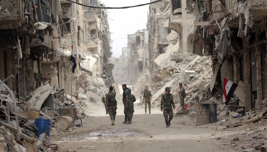 Ein Bild der Zerstörung: Das Viertel Jarmuk nach dem Abzug der letzten IS-Kämpfer.