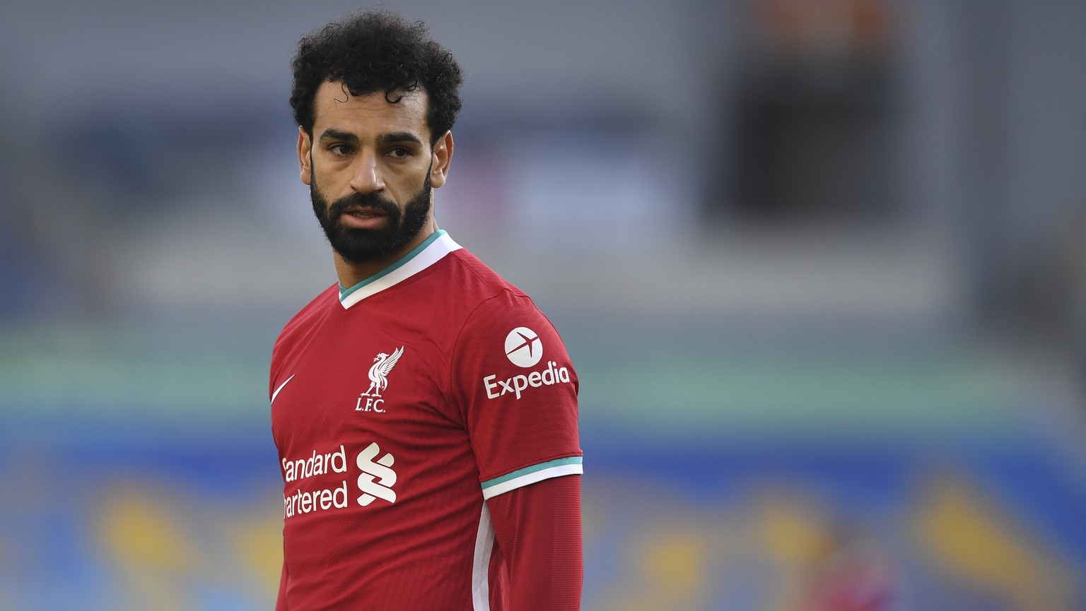 epa08848160 Mohamed Salah of Liverpool FC during the English Premier League soccer match between Brighton Hove Albion and Liverpool FC in Brighton, Britain, 28 November 2020. EPA/Neil Hall / POOL EDIT ...