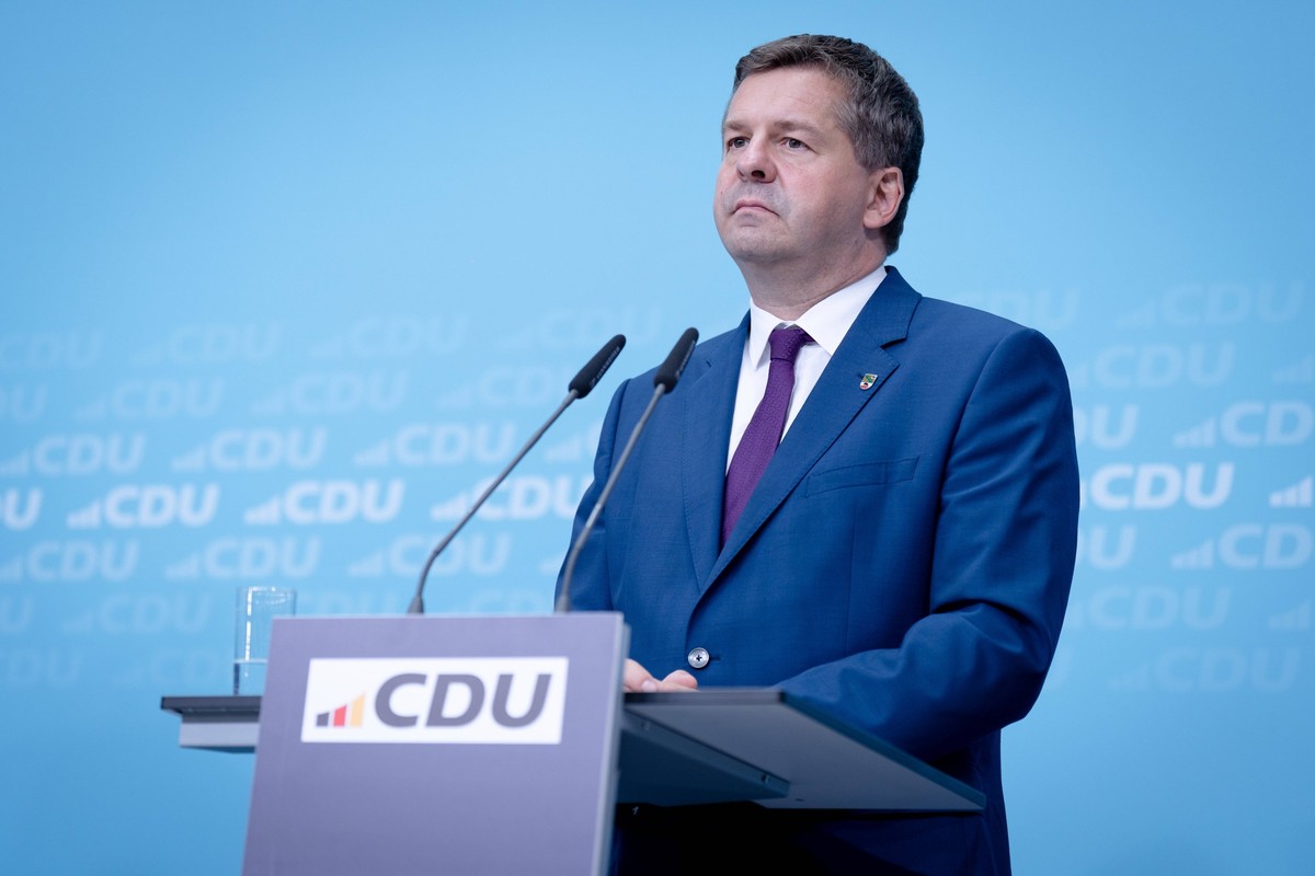 Konrad-Adenauer-Haus, CDU, Pressekonferenz Berlin, Konrad-Adenauer-Haus, CDU, Landesvorsitzender, Sachsen-Anhalt, Ministerpräsident, Sven Schulze Berlin Berlin GER *** Konrad Adenauer House, CDU, Pres ...