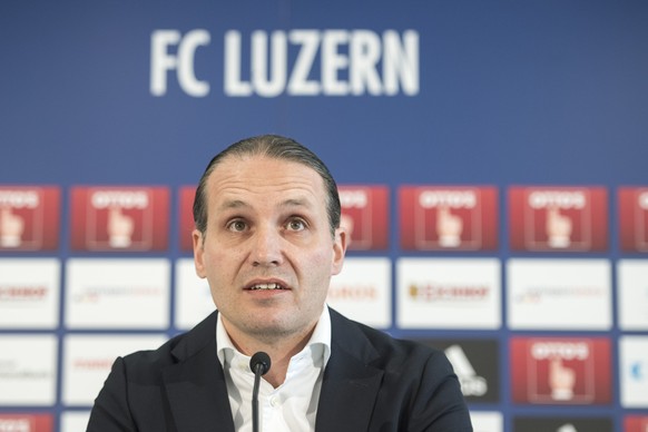 Der Sportkoordinator des FC Luzern Remo Meyer anlaesslich der Medienkonferenz des FC Luzern vom Freitag, 22. Juni 2018 in Luzern. (KEYSTONE/Urs Flueeler)