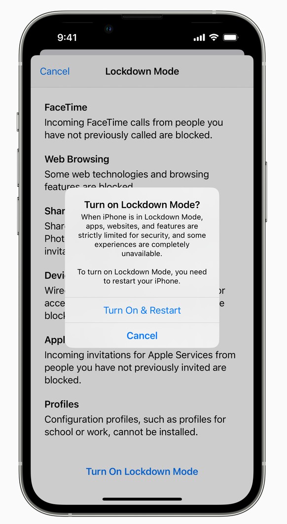 Der neue Modus versucht alles zu deaktivieren, was iPhone-Spyware als Einfallstor dienen könnte.