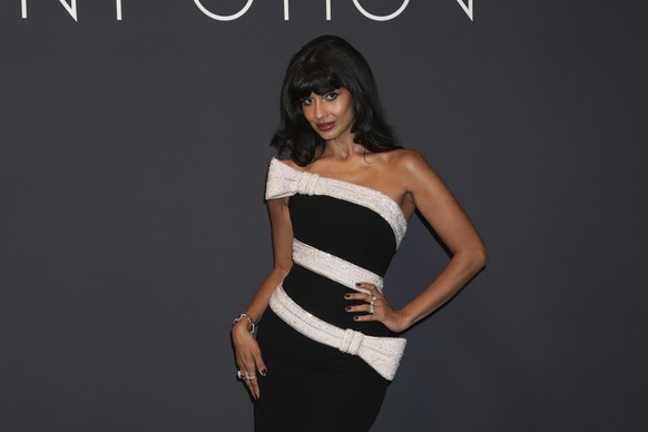 Jameela Jamil poses for photographers upon arrival at the Kering Women in Motion dinner at the 78th international film festival, Cannes, southern France, Sunday, May 18, 2025. (Photo by Lewis Joly/Inv ...