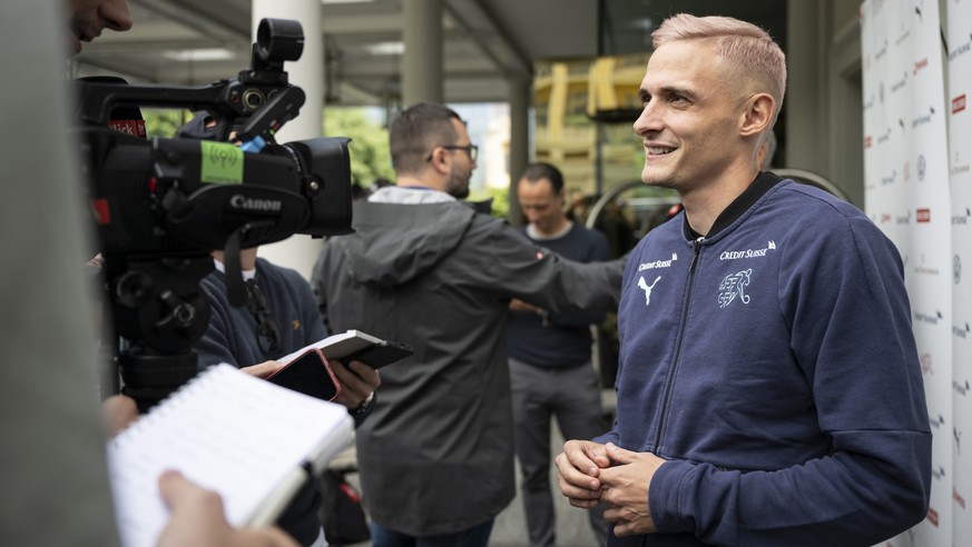 Mattia Bottani beim Zusammenzug der Schweizer Fussball Nationalmannschaft, am Donnerstag, 26. Mai 2022, in Bad Ragaz. (KEYSTONE/Ennio Leanza)