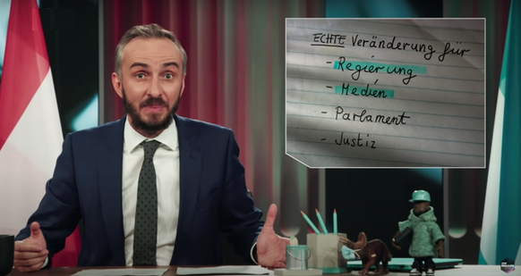 Beschwerde gegen SRF-Satireshow Â«DevilleÂ» vor Abstimmung abgewiesen\nHier BÃ¶hmis Anleitung in vier Schritten aus seiner letzten Sendung zum Weg zu einem autoritÃ¤ren Regime an dem Beispiel Ãsterre ...