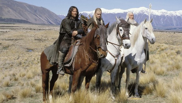 Der Herr der Ringe: Die zwei Türme mit Ian McKellen, Viggo Mortensen, Orlando Bloom und John Rhys-Davies