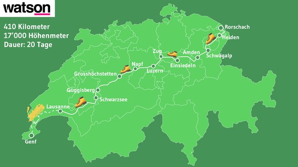 Die Route auf dem Alpenpanoramaweg.