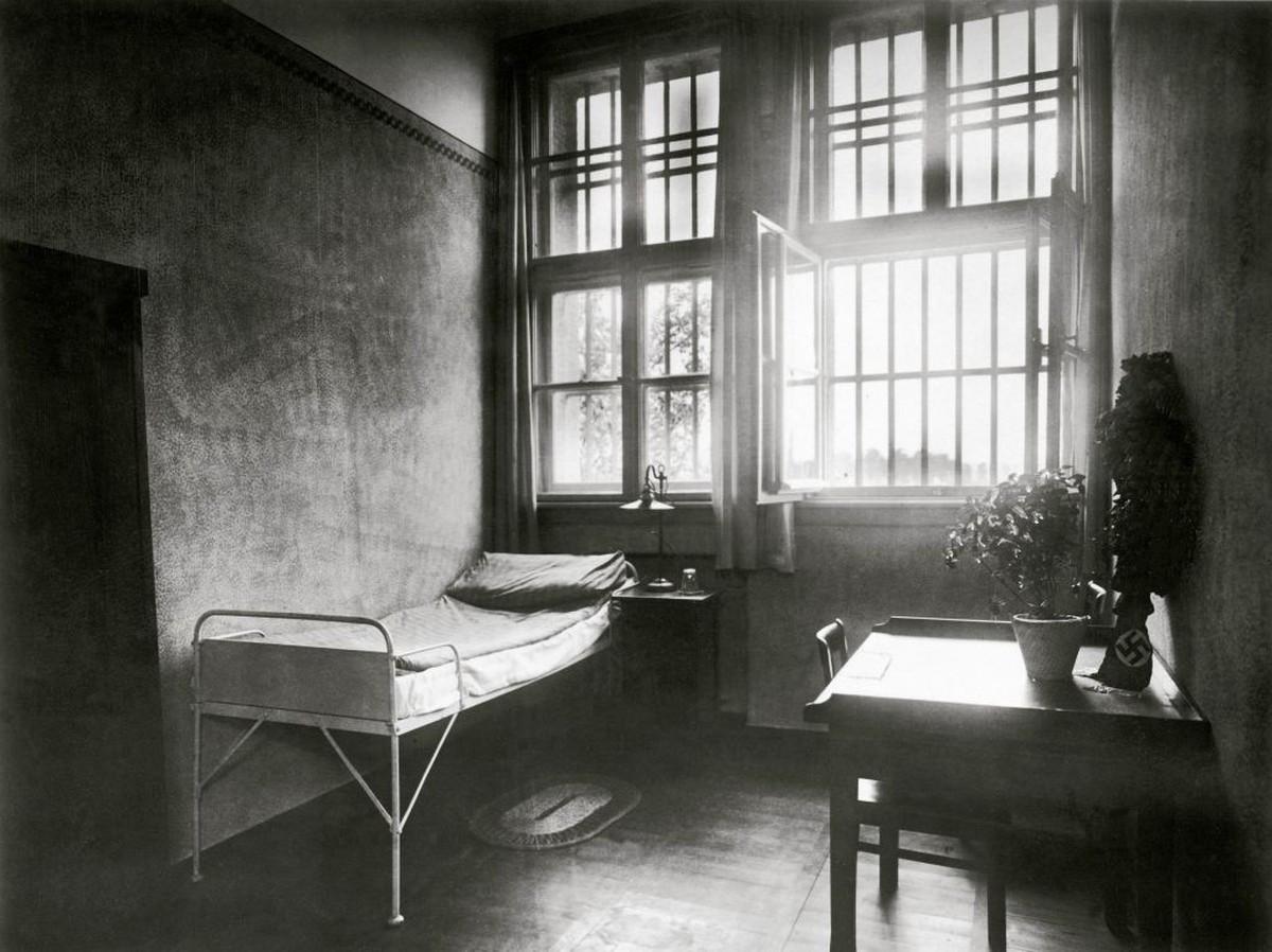 GERMANY - JANUARY 01: Adolf Hilter's room in the prison of Landsberg at Lech during his imprisonment after the so-called putsch 1923. Germany. Photography. 24.8.1923. (Photo by Imagno/Getty Image ...