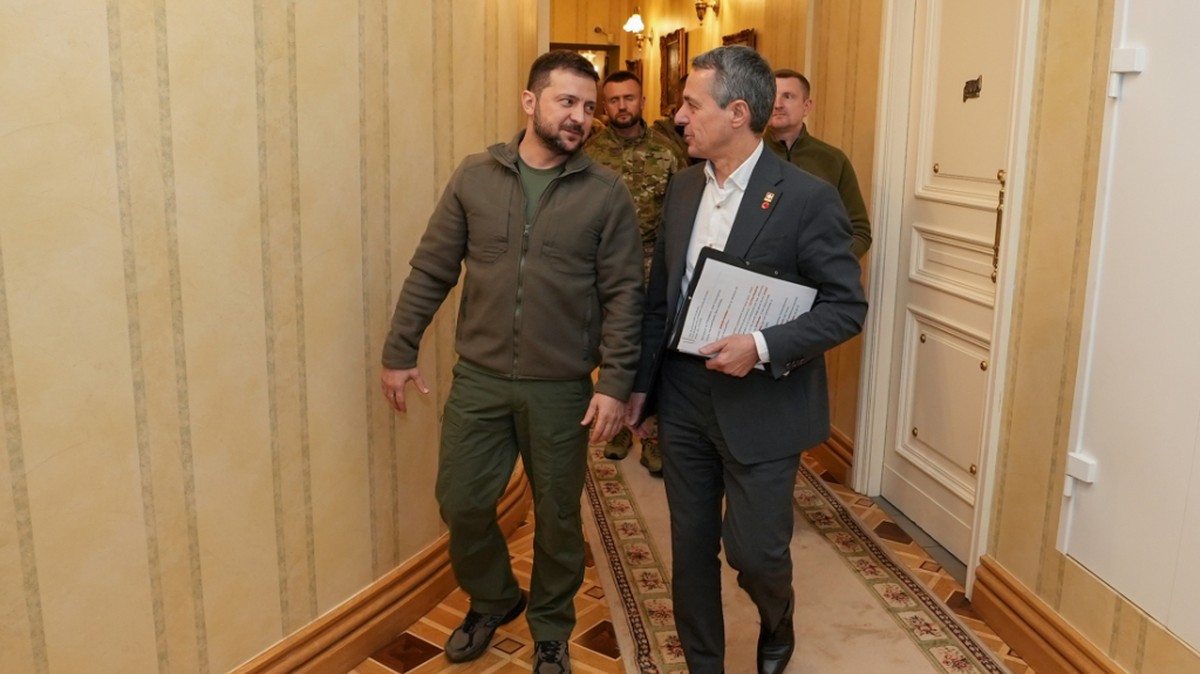 C'était la quatrième fois qu'Ignazio Cassis rencontrait le président ukrainien Volodymyr Zelensky.