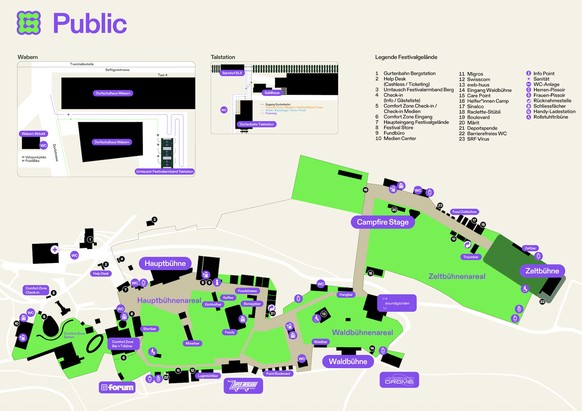 Gelände Gurtenfestival Plan Stages
