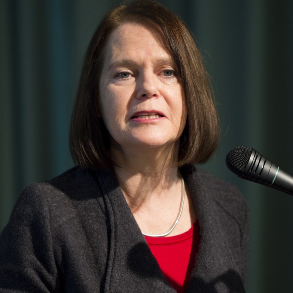 Nationalraetin Claudia Friedl (SP/SG) spricht am Nominations-Parteitag der SP des Kantons St. Gallen, am Samstag, 10. Januar 2015, in Wattwil. (KEYSTONE/Gian Ehrenzeller)