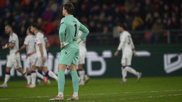 Torhueter Marwin Hitz (FCB) im Fussball Meisterschaftsspiel der Swiss Super League zwischen dem FC Basel 1893 und Servette FC im Stadion St. Jakob-Park in Basel, am Samstag 20. Dezember 2025.