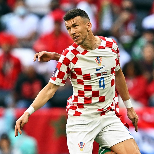 epa10322219 Ivan Perisic of Croatia in action during the FIFA World Cup 2022 group F soccer match between Morocco and Croatia at Al Bayt Stadium in Al Khor, Qatar, 23 November 2022. EPA/Noushad Thekka ...