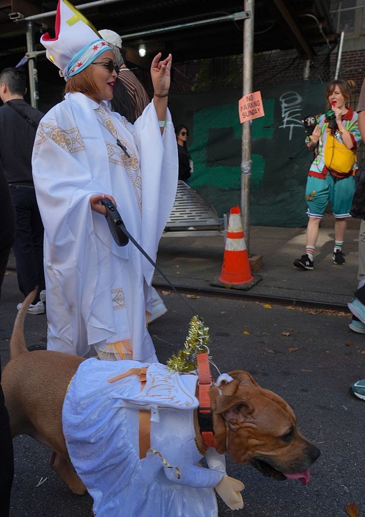 NEW YORK, UNITED STATES - OCTOBER 19: Dog owners in New York City are participating in the Tompkins Square Halloween Dog Parade, dressing their furry friends in colorful costumes on Sunday, October 19 ...