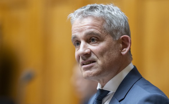 Bundesrat Beat Jans spricht zur Grossen Kammer, an der Sondersession des Nationalrats, am Montag, 5. Mai 2025 im Nationalrat in Bern. (KEYSTONE/Alessandro della Valle)