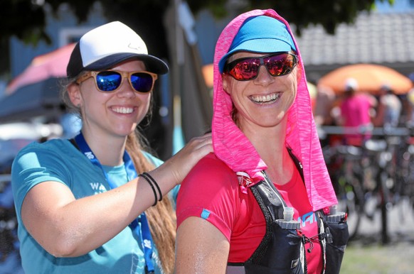 Frohe Gesichter am Gigathlon 2019 in Sarnen.