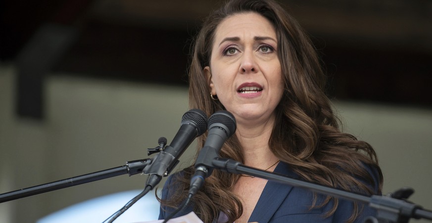 FILE - Rep. Jaime Herrera Beutler, R-Wash., speaks at a Memorial Day observance event on May 30, 2022, in Vancouver, Wash. Beutler conceded her race in Washington state&#039;s top two primary for the  ...