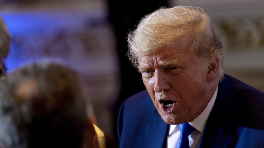 FILE - Former President Donald Trump addresses guests at Mar-a-lago on Nov. 8, 2022 in Palm Beach, Florida.  An executive at Trump