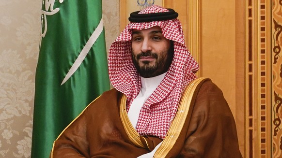 Saudi Crown Prince Mohammed bin Salman looks on as he meets U.S. Secretary of State Antony Blinken, not pictured, in Riyadh, Saudi Arabia, Wednesday Oct. 23, 2024. (Nathan Howard/Pool via AP)