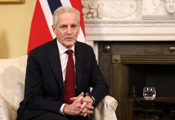epa12568970 Norwegian Prime Minister Jonas Gahr Store during talks with British Prime Minister Keir Starmer (not pictured) at 10 Downing Street in London, Britain, 04 December 2025. EPA/ANDY RAIN / PO ...