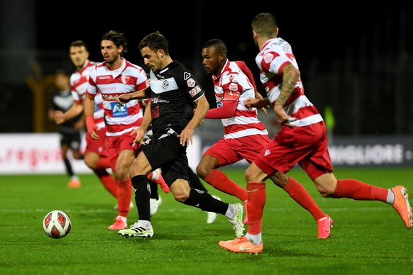 Lugano&#039;s player Olivier Custodio, during the Super League soccer match FC Lugano against FC Sion, at the Cornaredo stadium in Lugano, Saturday, October 03, 2020. (KEYSTONE/Ti-Press/Samuel Golay)