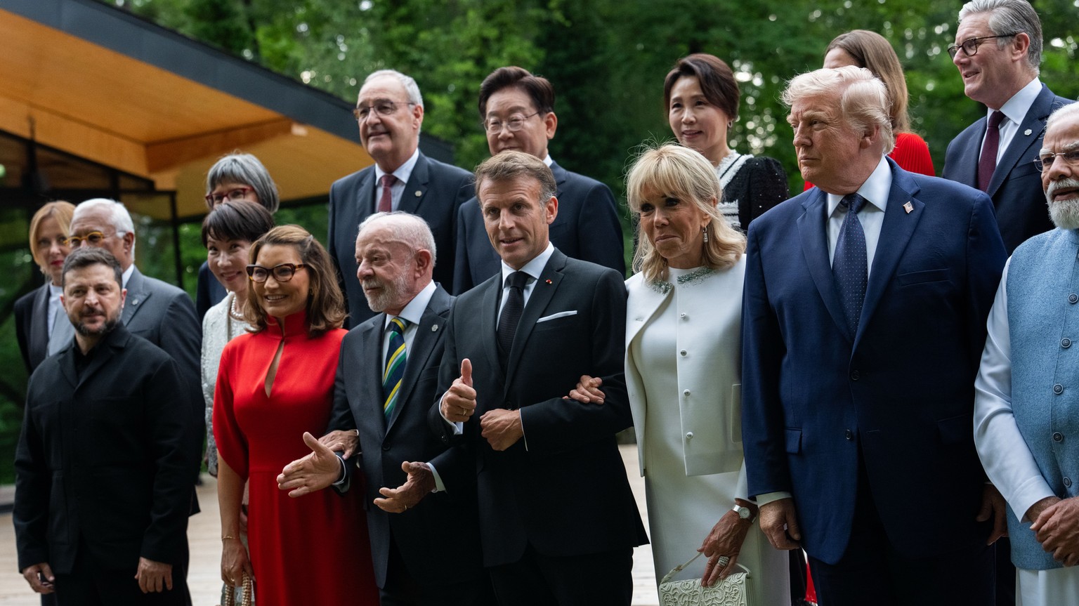 Italy's Prime Minister Giorgia Meloni, European Council President Antonio Costa, Ukraine's President Volodymyr Zelenskyy, Japan's Prime minister Sanae Takaichi, Switzerland's Presi ...