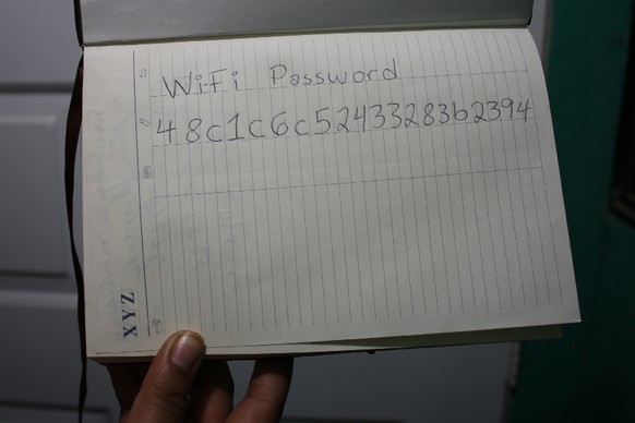 W wie Wifi-Passwort: Das Beste: Sie notieren das Passwort für jeden Gast handschriftlich.