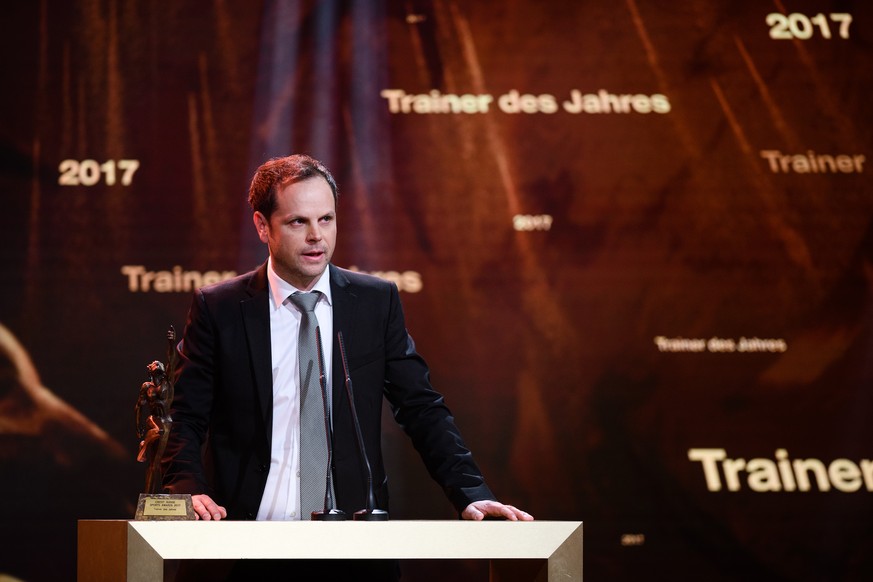 Severin Luethi, Trainer des Jahres 2017, spricht an den Credit Suisse Sports Awards, am Sonntag, 10. Dezember 2017, in Zuerich. (PPR/Manuel Lopez)