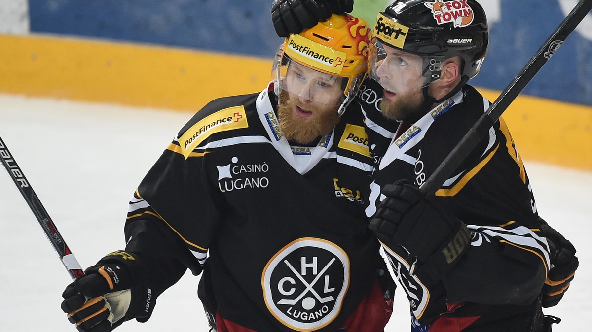 Drücken den Playoffs den Stempel auf: Luganos Schweden Linus Klasen (links) und Fredrik Pettersson.