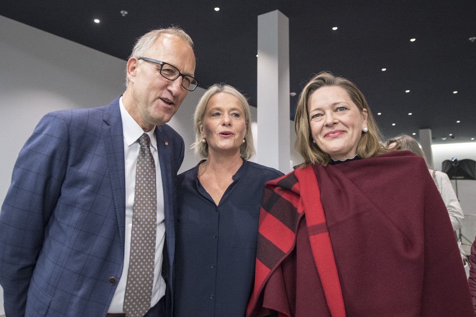 Die CVP Bundesratskandidaten Heidi Z’graggen, Elisabeth Schneider-Schneiter und Peter Hegglin, von rechts, anlaesslich der CVP Delegiertenversammlung vom Samstag, 20. Oktober 2018 in der Messe Luzern. ...