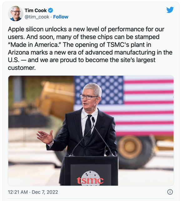 Apple-Chef Tim Cook zeigte sich bei Twitter begeistert.