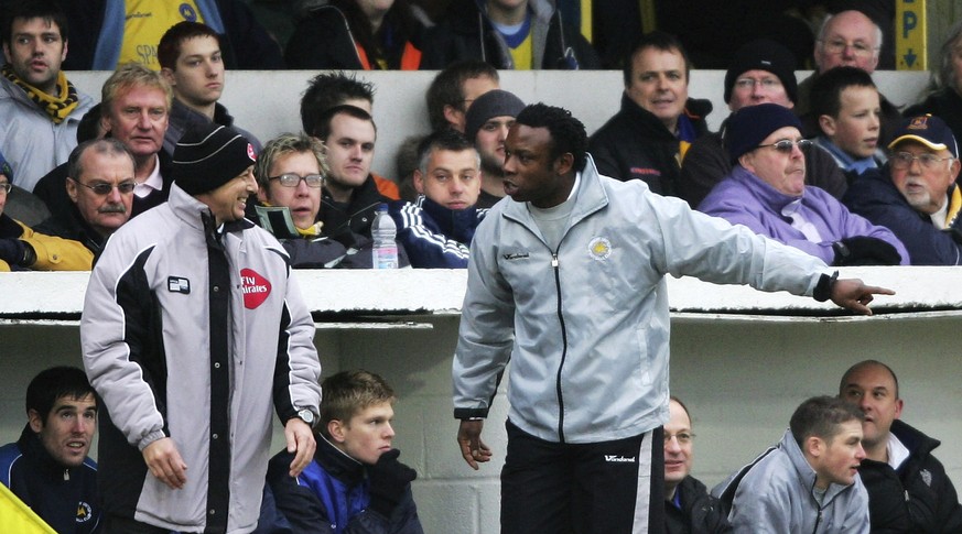 TORQUAY, UNITED KINGDOM - JANUARY 07: Torquay manager Leroy Rosenior makes a point to the fourth official and linesman during the FA Cup Third round game between Torquay United and Birmingham City on  ...