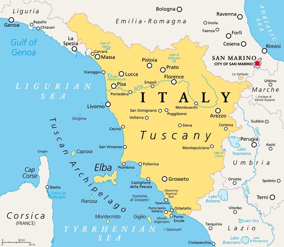 Elba liegt rund 10 Kilometer vom italienischen Festland entfernt.