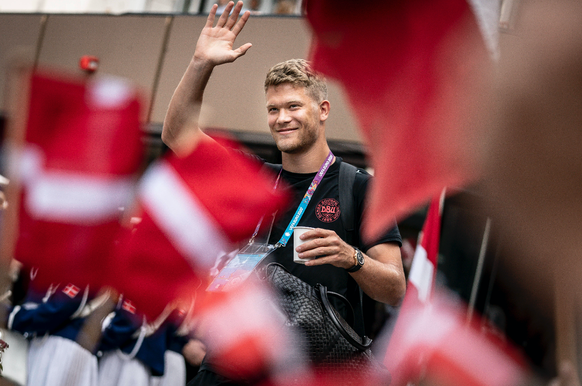 Denmark leaves Hotel in Helsingoer to fly to London for UEFA EURO semifinal against England