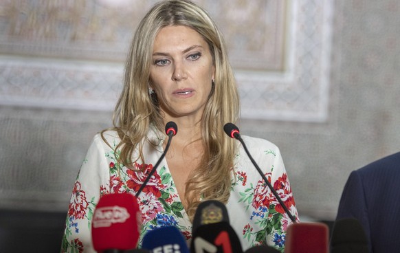 epa10360765 FILE Vice President of the European Parliament, Eva Kaili holds a joint press conference during the meeting of the Parliamentary Assembly of the Union for the Mediterranean (UfM), at the M ...